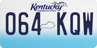 KY license plate 064KQW