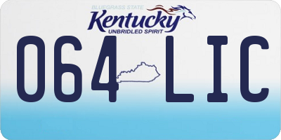 KY license plate 064LIC