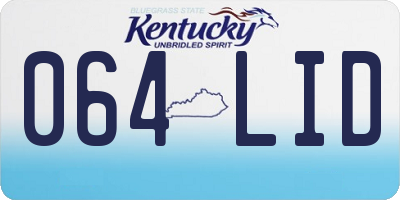 KY license plate 064LID