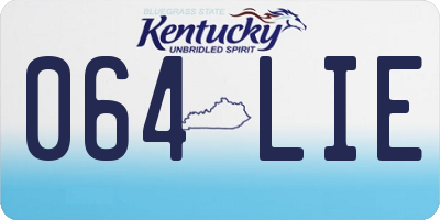 KY license plate 064LIE