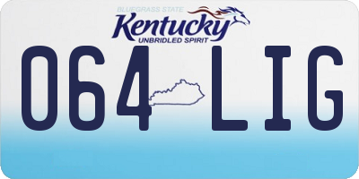 KY license plate 064LIG