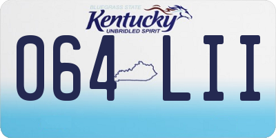 KY license plate 064LII