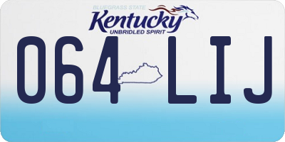 KY license plate 064LIJ