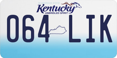KY license plate 064LIK