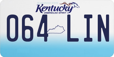 KY license plate 064LIN