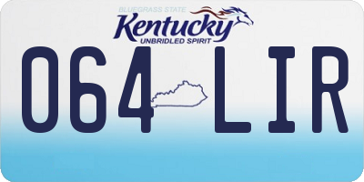 KY license plate 064LIR