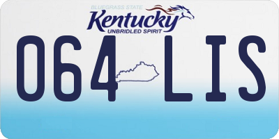 KY license plate 064LIS