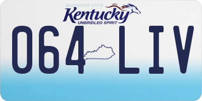 KY license plate 064LIV