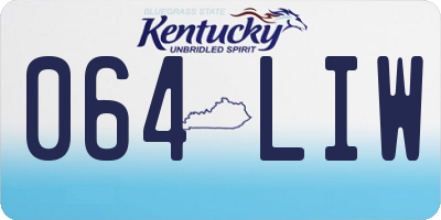 KY license plate 064LIW