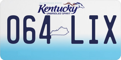 KY license plate 064LIX