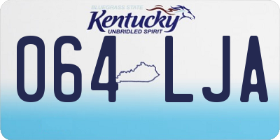KY license plate 064LJA