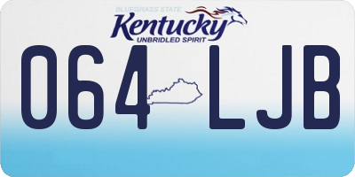 KY license plate 064LJB