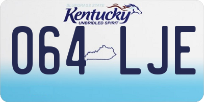KY license plate 064LJE