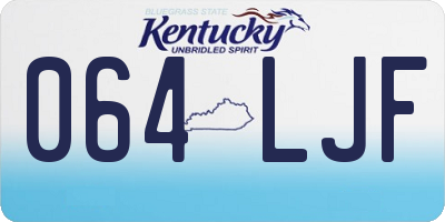 KY license plate 064LJF