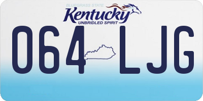 KY license plate 064LJG