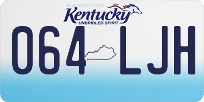 KY license plate 064LJH