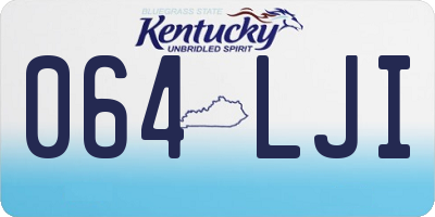 KY license plate 064LJI