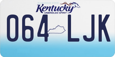 KY license plate 064LJK