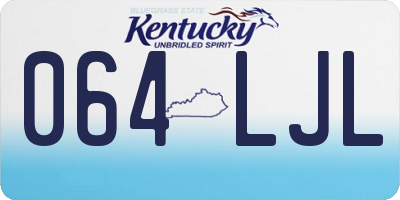 KY license plate 064LJL