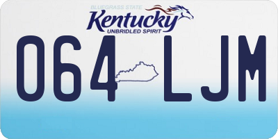 KY license plate 064LJM