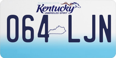 KY license plate 064LJN