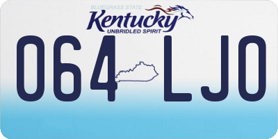 KY license plate 064LJO