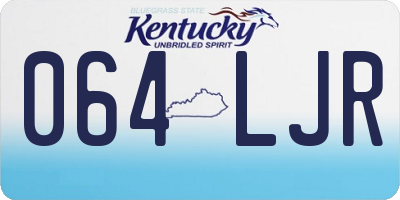 KY license plate 064LJR