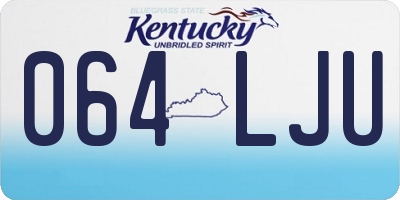 KY license plate 064LJU