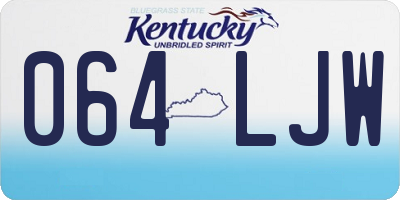 KY license plate 064LJW