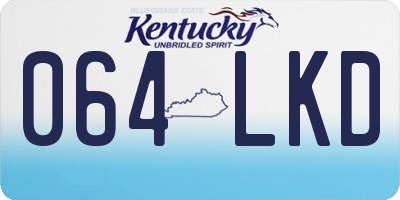 KY license plate 064LKD