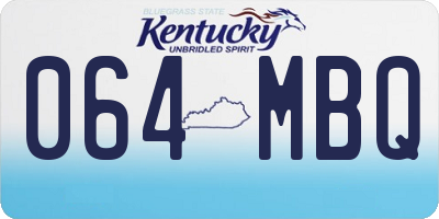 KY license plate 064MBQ