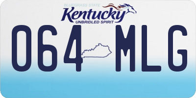 KY license plate 064MLG