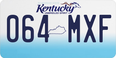 KY license plate 064MXF