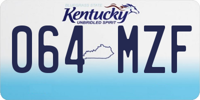 KY license plate 064MZF