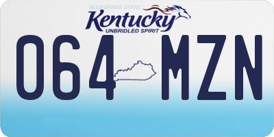 KY license plate 064MZN