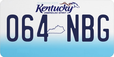 KY license plate 064NBG