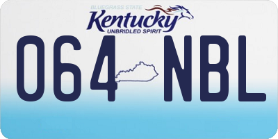 KY license plate 064NBL