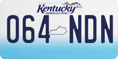 KY license plate 064NDN