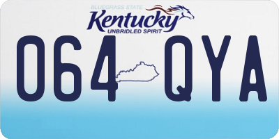 KY license plate 064QYA