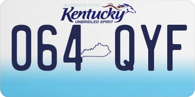 KY license plate 064QYF