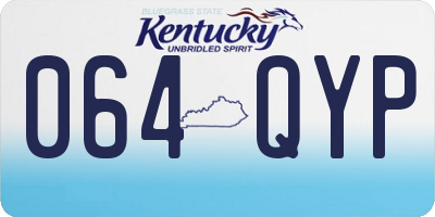 KY license plate 064QYP
