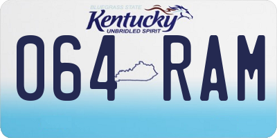 KY license plate 064RAM