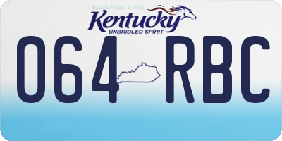 KY license plate 064RBC