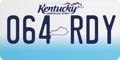 KY license plate 064RDY