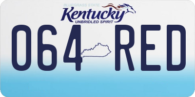 KY license plate 064RED