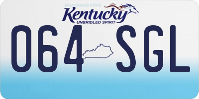 KY license plate 064SGL
