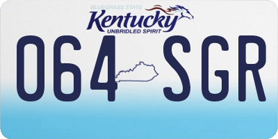 KY license plate 064SGR