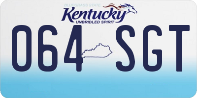 KY license plate 064SGT