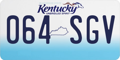 KY license plate 064SGV