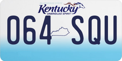 KY license plate 064SQU